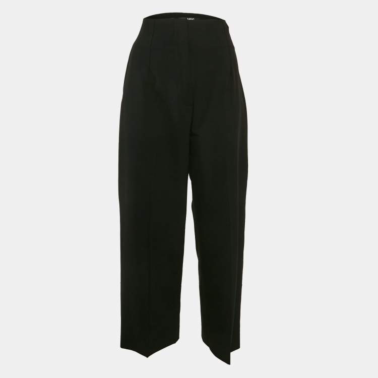 Pre Owned Jacquemus Black Wool Blend Wide Leg La Bomba Trousers L