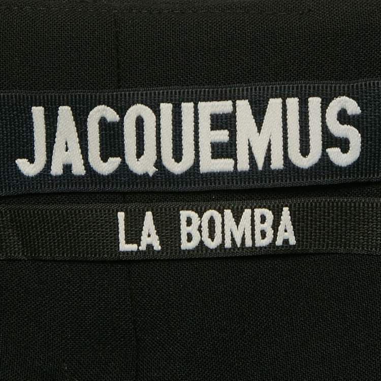 Pre Owned Jacquemus Black Wool Blend Wide Leg La Bomba Trousers L