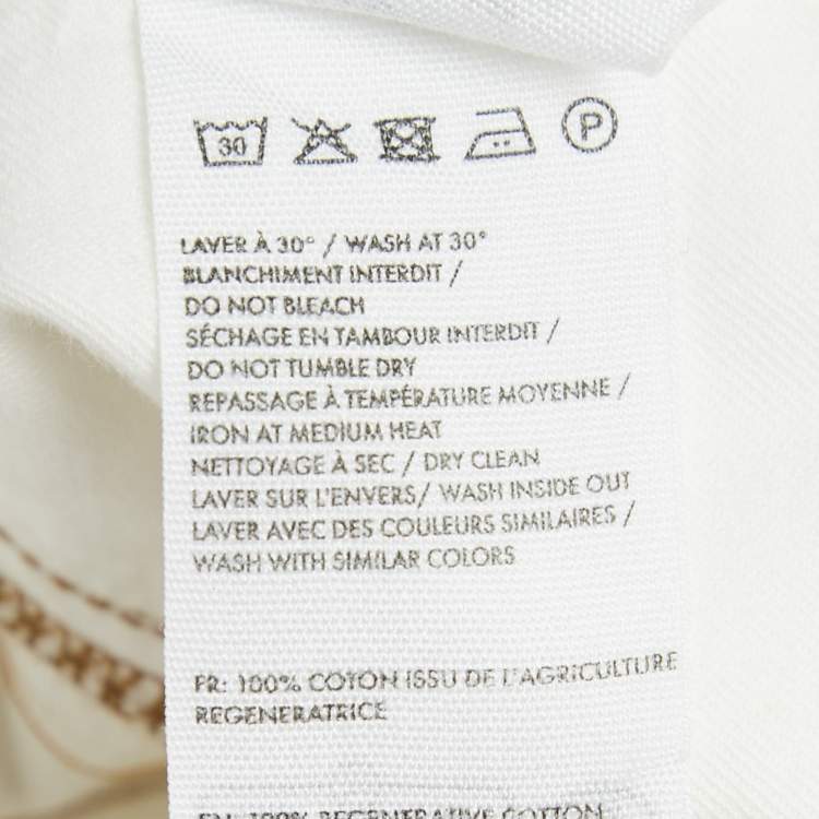 Pre Owned Jacquemus White Denim Leather Trim Straight Leg Jeans S Waist 24"