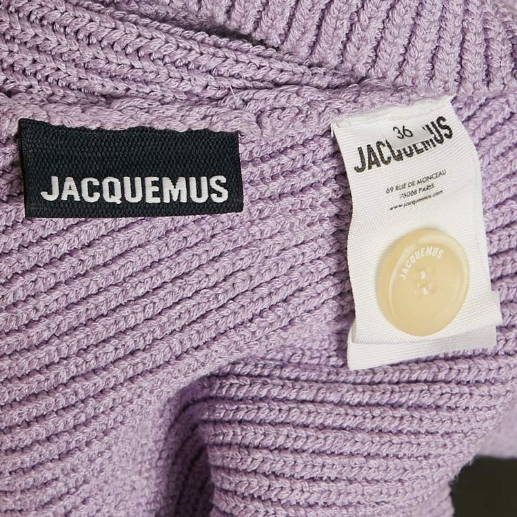 Pre Owned Jacquemus Purple Rib Knit Le Polo Maille Arco Sweatshirt S