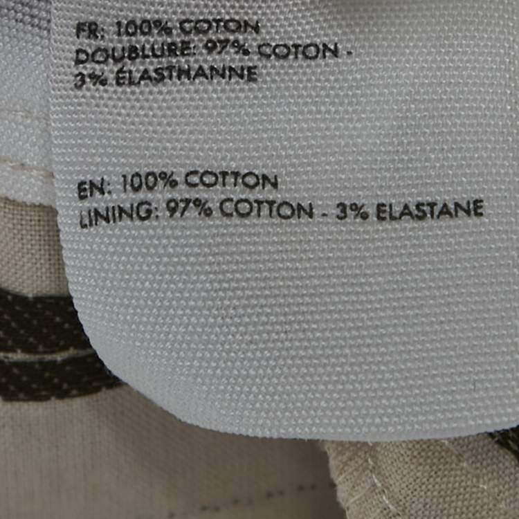 Pre Owned Jacquemus Beige/Brown Striped Cotton Ruche Detail Shirt XS