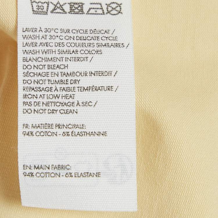 Pre Owned Jacquemus Yellow Cotton Logo Tape Detail Long Sleeve T-Shirt XS