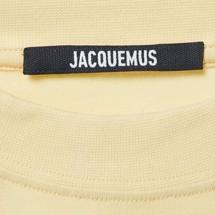 Pre Owned Jacquemus Yellow Cotton Logo Tape Detail Long Sleeve T-Shirt XS