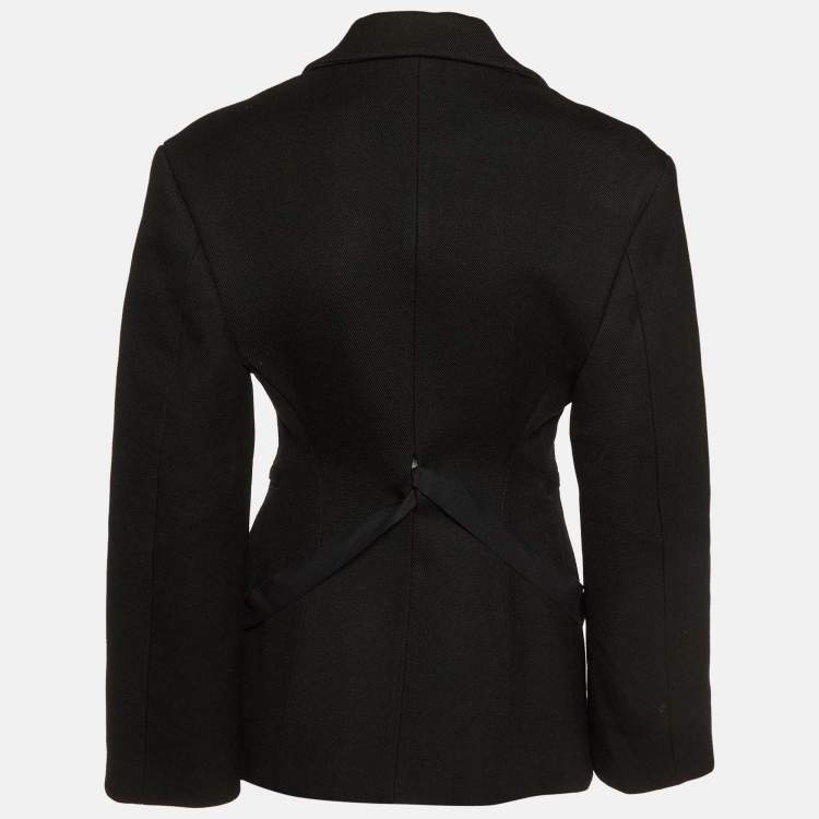 Pre Owned Jacquemus Black Wool Le Papier Zip Detail Blazer S