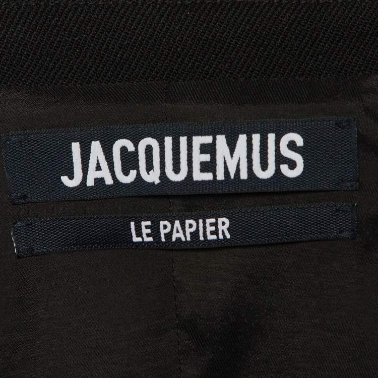 Pre Owned Jacquemus Black Wool Le Papier Zip Detail Blazer S