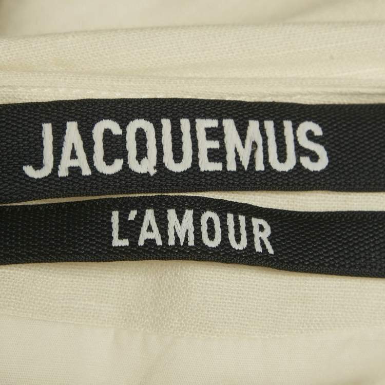 Pre Owned Jacquemus White Linen Blend La Robe Laurier Dress S