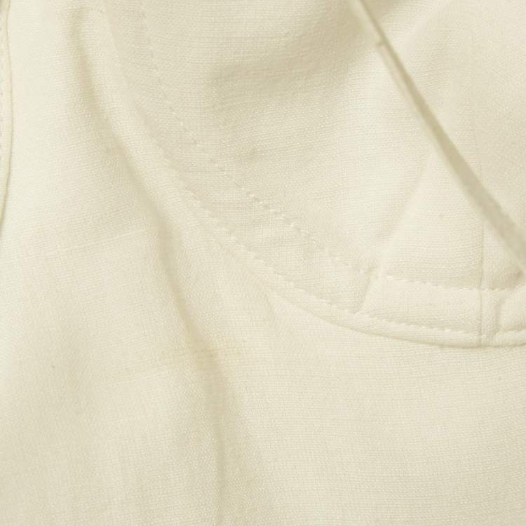 Pre Owned Jacquemus White Linen Blend La Robe Laurier Dress S