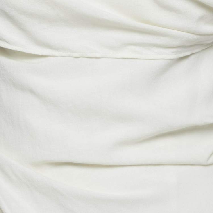 Pre Owned Jacquemus White Linen Blend La Robe Laurier Dress S