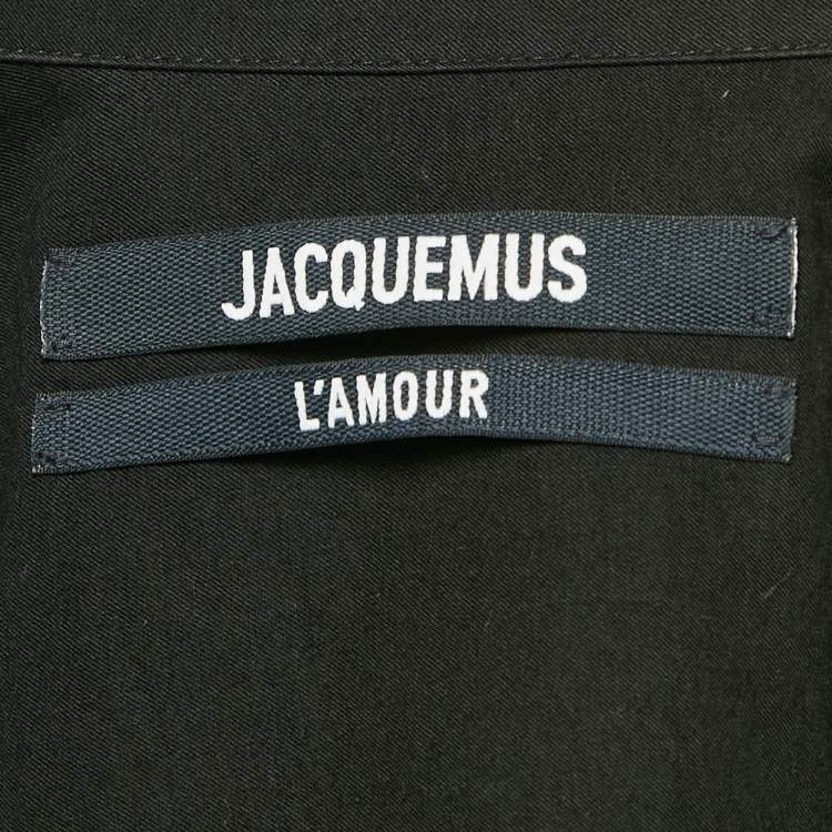 Pre Owned Jacquemus Black Crepe La Robe Bahia Draped Mini Dress XS