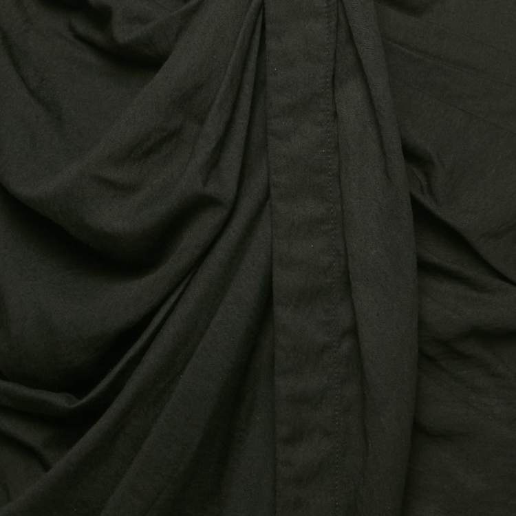 Pre Owned Jacquemus Black Crepe La Robe Bahia Draped Mini Dress XS