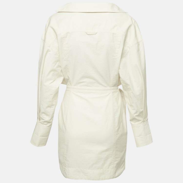 Pre Owned Jacquemus Cream Cotton Cut-Out Detail L'amour Mini Dress XS