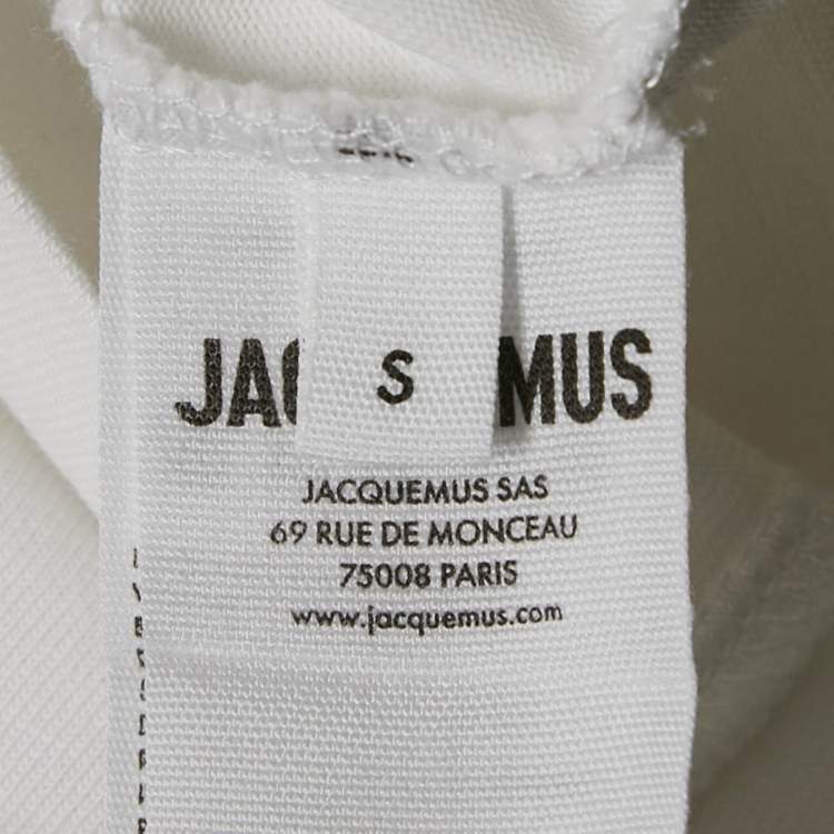 Pre Owned Jacquemus White Cotton Knit Cut-Out Mini Dress S
