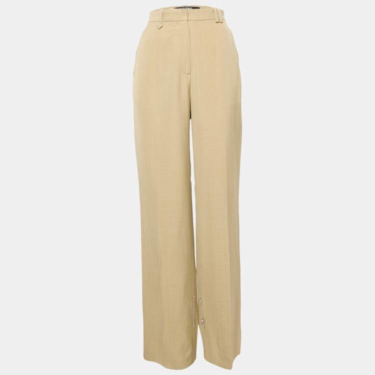 Pre Owned Jacquemus Beige Silk Blend High Rise Le Papier Trousers M