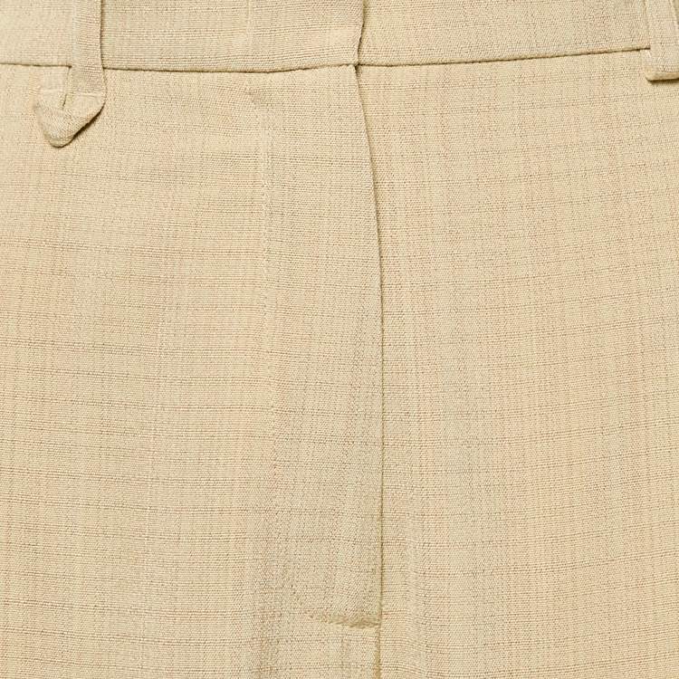 Pre Owned Jacquemus Beige Silk Blend High Rise Le Papier Trousers M