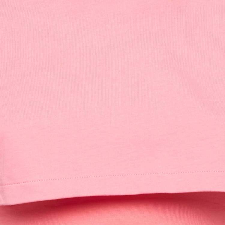 Pre Owned Jacquemus Pink Cotton knit & Lyocell Knit Le Double Crop T-Shirt S