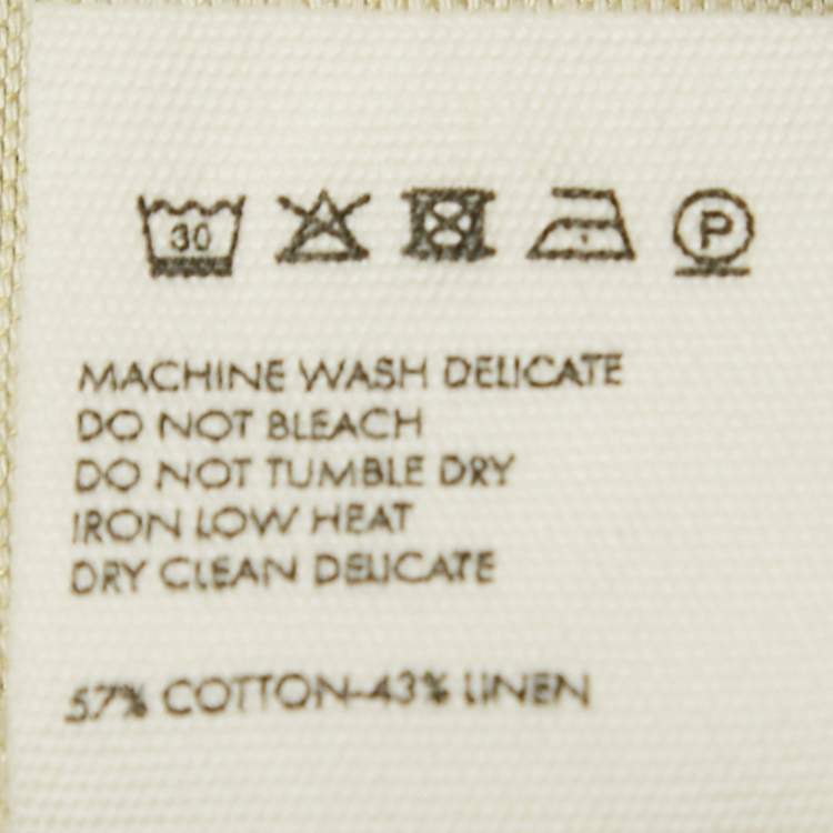 Pre Owned Jacquemus Light Green Cotton and Linen Button Front Cut-Out Mini Dress L