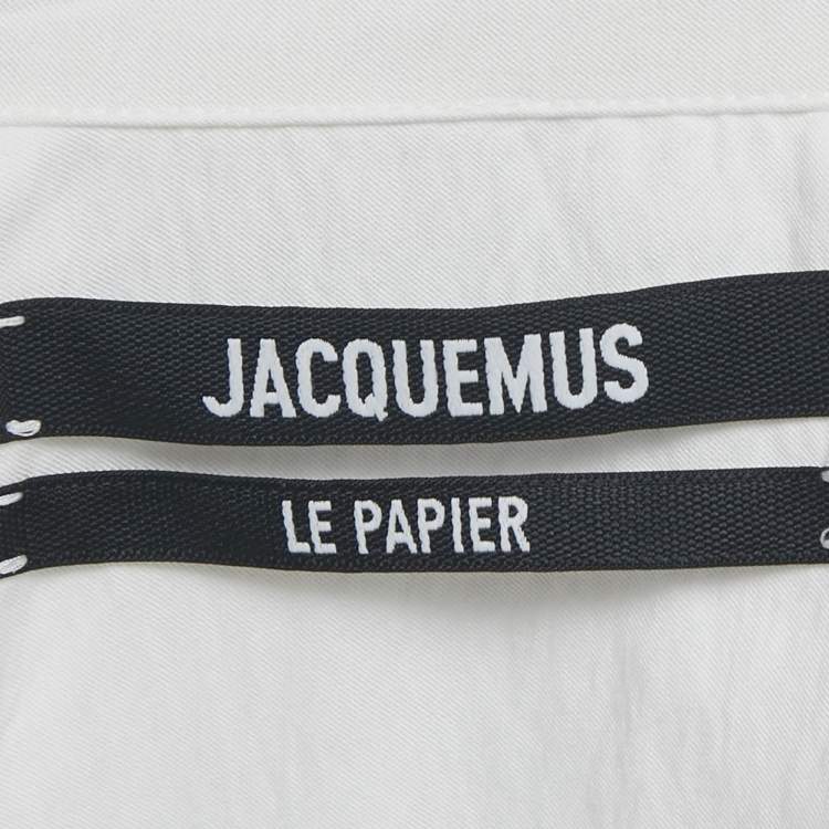 Pre Owned Jacquemus White Cotton Le Papier Mini Shirt Dress M
