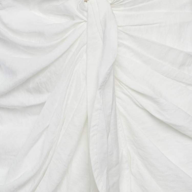 Pre Owned Jacquemus White Cotton Le Papier Mini Shirt Dress M