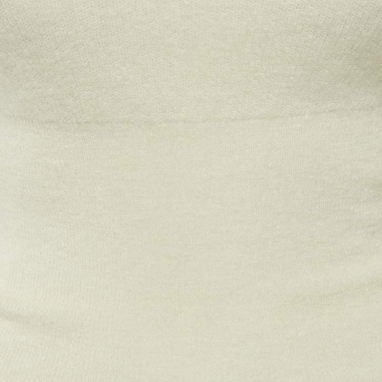Pre Owned Jacquemus Cream Cashmere Knit Back Open Sweater M