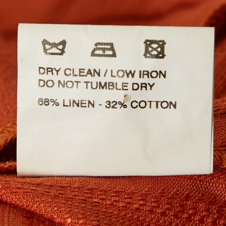 Pre Owned Jacquemus Orange Linen Blend Le Souk Wrap Dress M