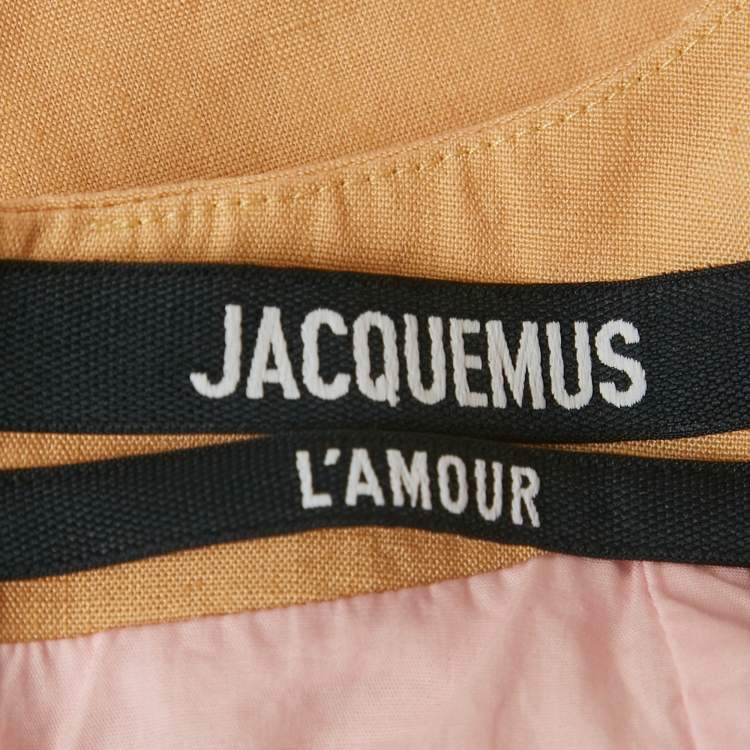 Pre Owned Jacquemus Beige Linen La'Amour Mini Dress S