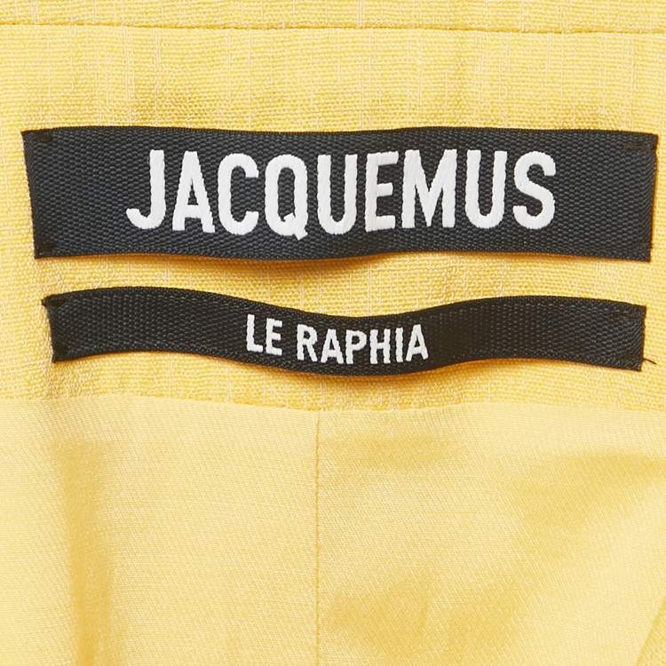 Pre Owned Jacquemus Yellow Linen Blend Double Breasted Blazer S