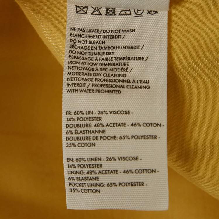 Pre Owned Jacquemus Yellow Linen Blend Double Breasted Blazer S
