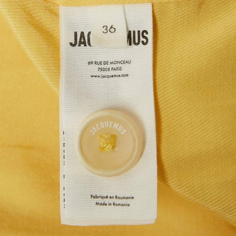 Pre Owned Jacquemus Yellow Linen Blend Double Breasted Blazer S