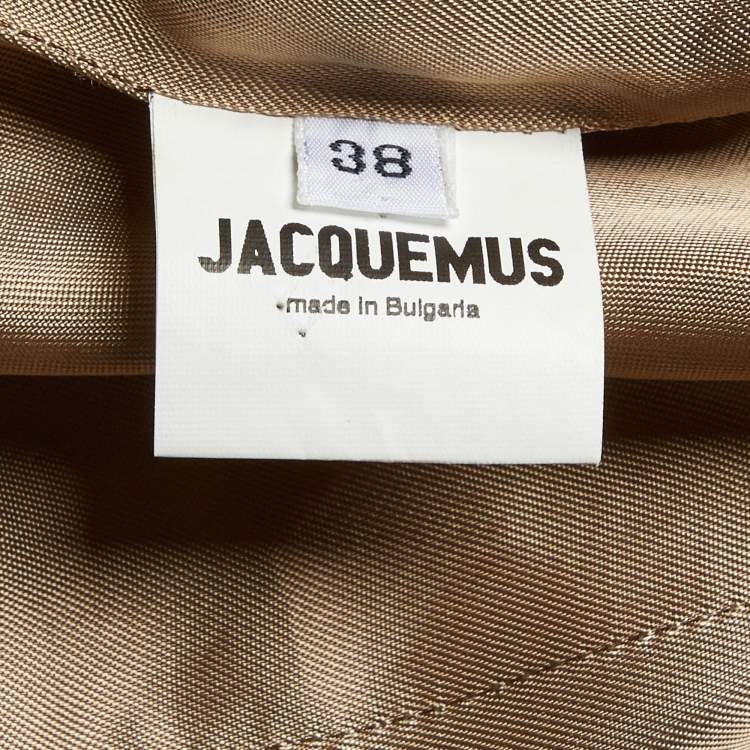 Pre Owned Jacquemus Beige Wool Le Souk Draped Sleeve Jacket M