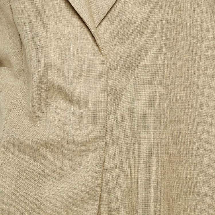 Pre Owned Jacquemus Beige Wool Le Souk Draped Sleeve Jacket M