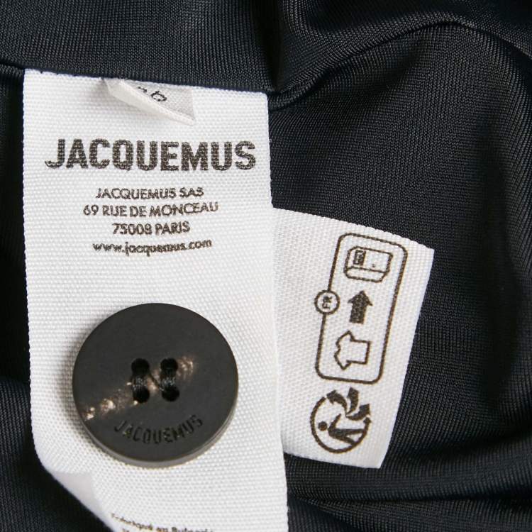 Pre Owned Jacquemus Black Jersey  Draped Collar The Cuadrada La Casa Jacket S