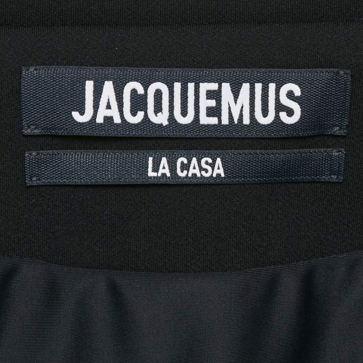 Pre Owned Jacquemus Black Jersey  Draped Collar The Cuadrada La Casa Jacket S