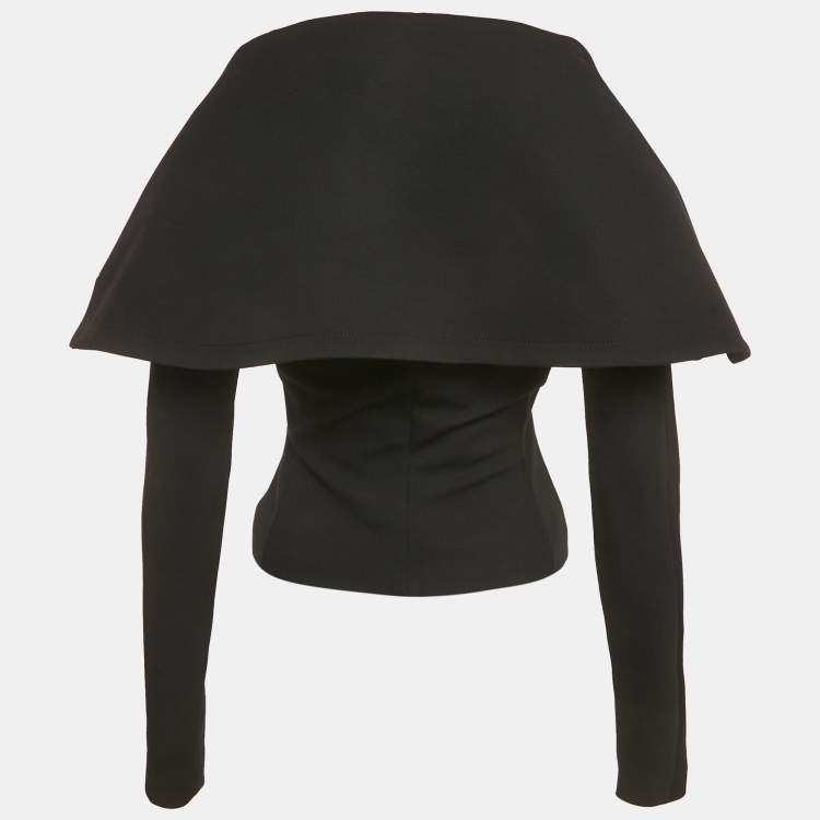 Pre Owned Jacquemus Black Jersey  Draped Collar The Cuadrada La Casa Jacket S