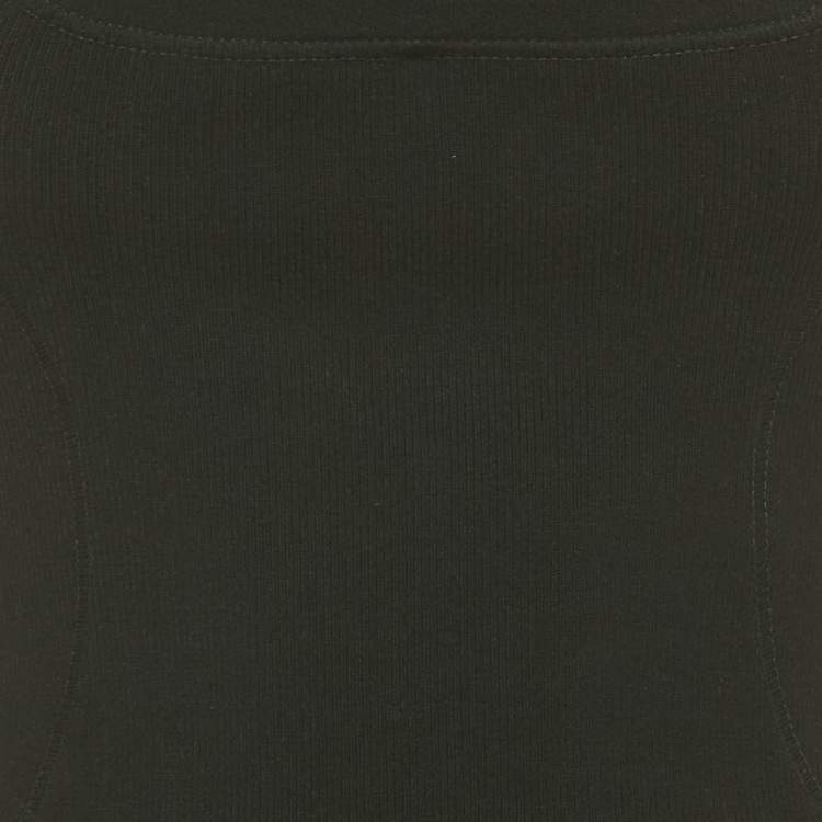 Pre Owned Jacquemus Black Rib Knit Detachable Ruffle Detail Mini Bodycon Dress S 
