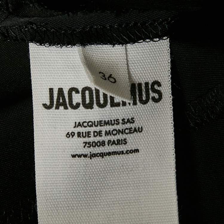 Pre Owned Jacquemus Black Satin Sleeveless Slip Dress S 