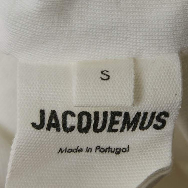 Pre Owned Jacquemus White Jersey Tie-Up Le Baci Crop Top S