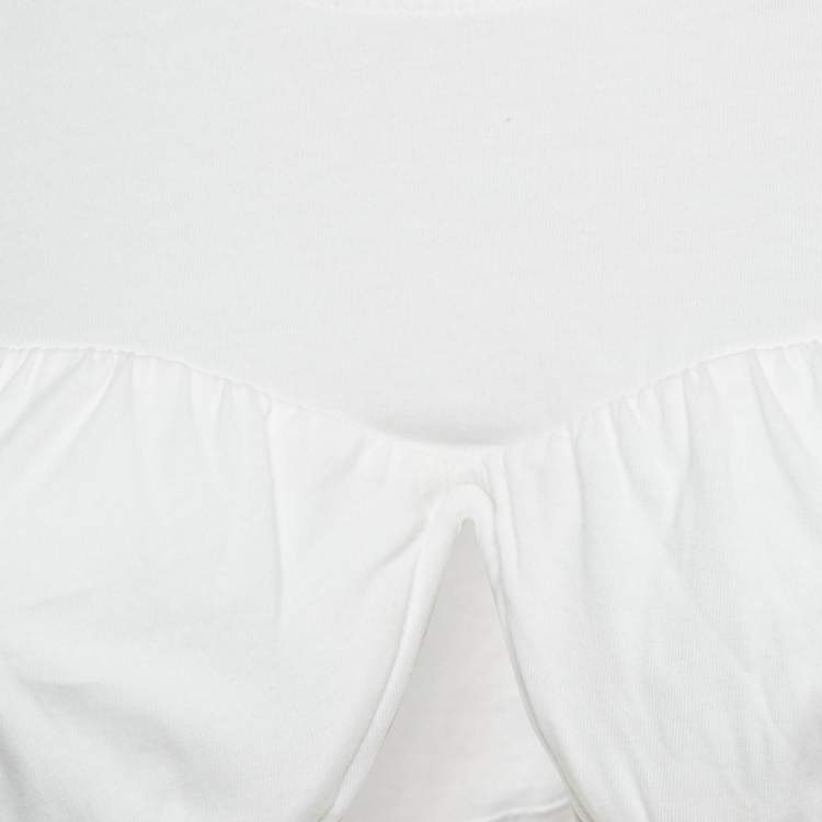 Pre Owned Jacquemus White Jersey Tie-Up Le Baci Crop Top S