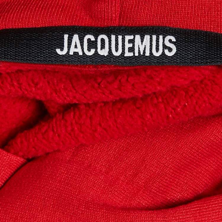 Pre Owned Jacquemus Red Cotton Gross Grain Hooded Sweatshirt S 