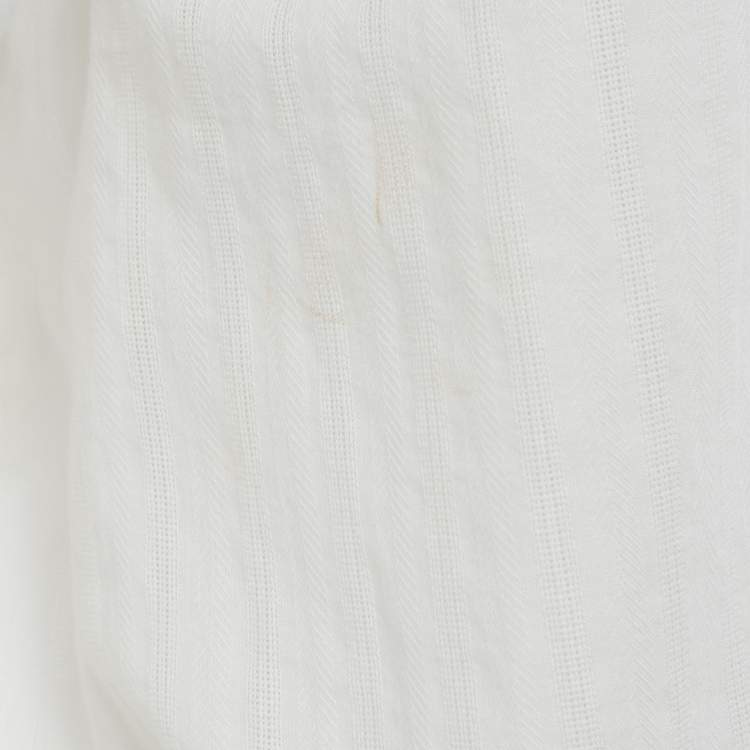 Pre Owned Jacquemus White Cotton Ruched Detail La Bomba Shirt M