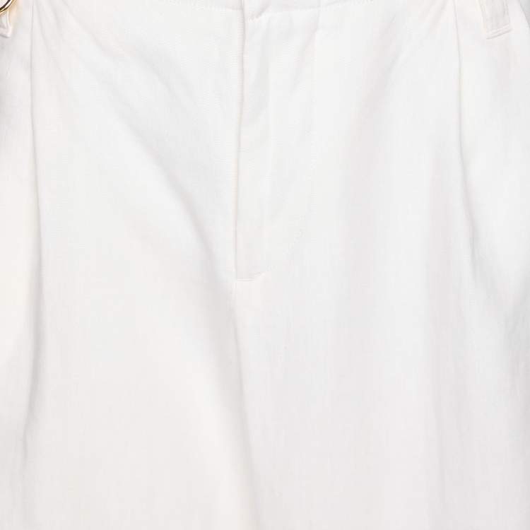 Pre Owned Jacquemus White Linen Trousers M