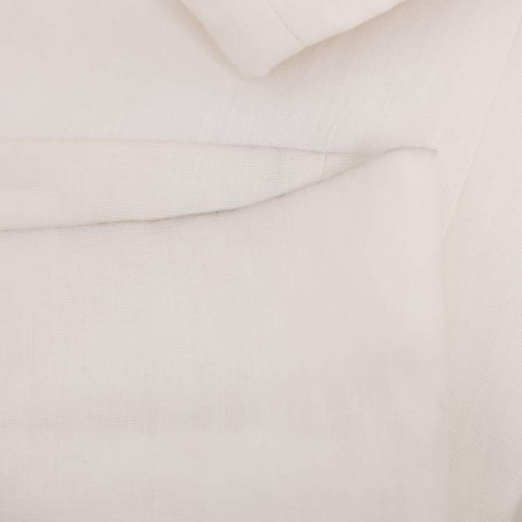 Pre Owned Jacquemus White Linen Trousers M