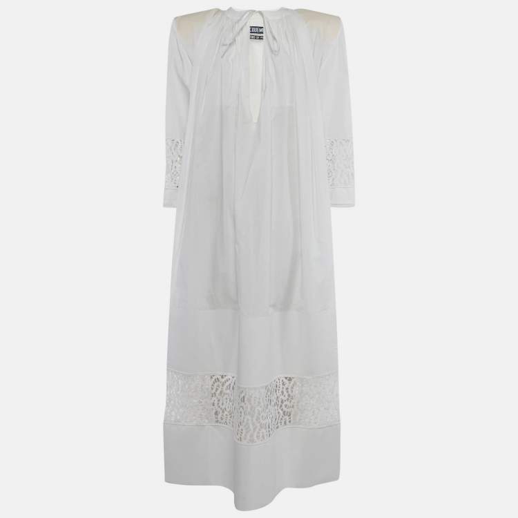 مملوكة مسبقًا Jacquemus White Cotton Les Santons De Provence Maman Maxi Dress S
