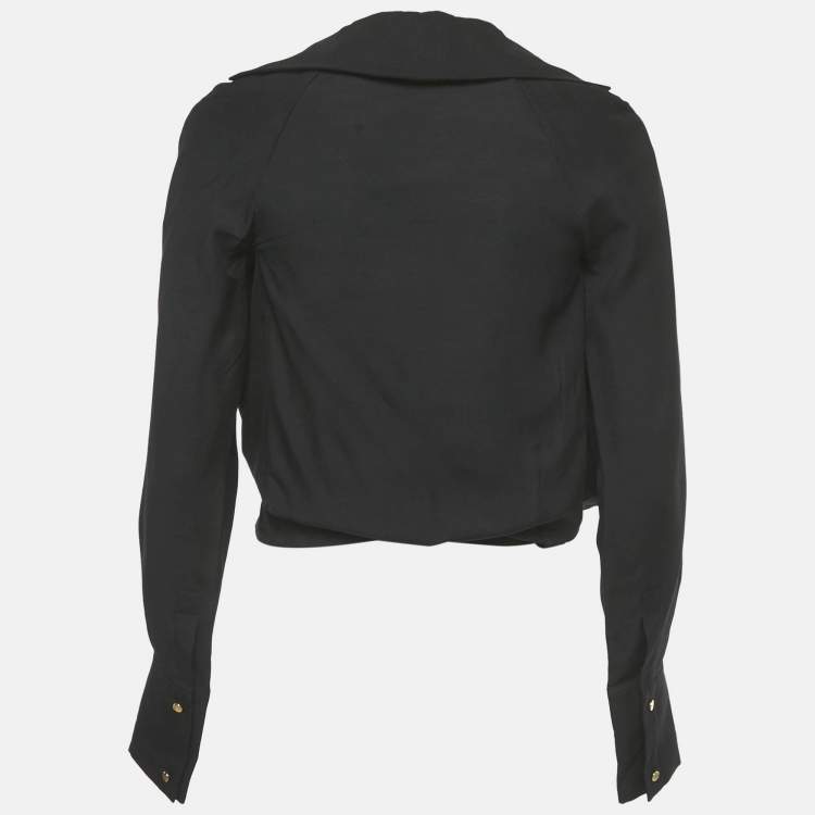 Pre Owned Jacquemus La Riviera Black Tie Detail Wrapped Crop Top S