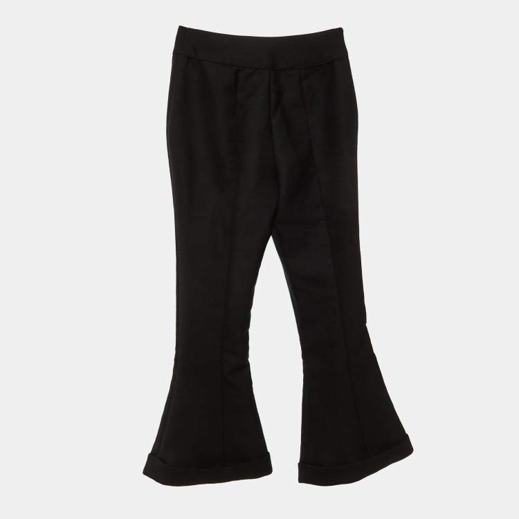 Pre Owned Jacquemus Black Wool Flared Trousers S    