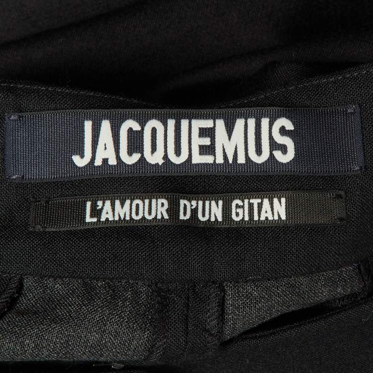 Pre Owned Jacquemus Black Wool Flared Trousers S    
