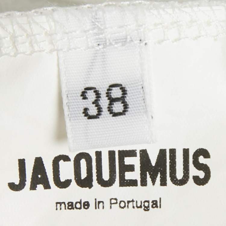 Pre Owned Jacquemus White Crepe Long Sleeve La Riviera Top M