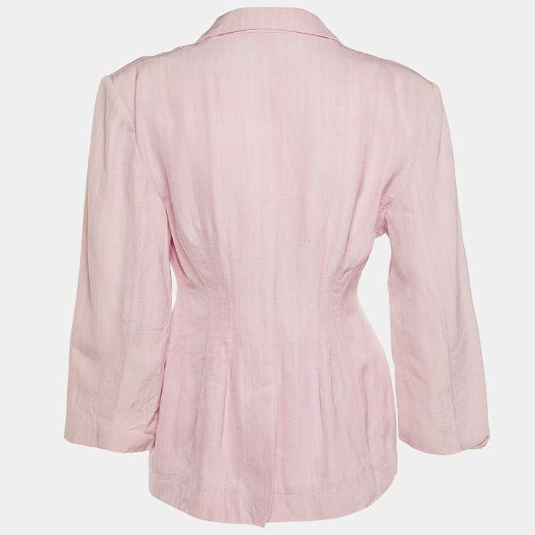 Pre Owned Jacquemus Pink Silk Blend Button Front Blazer S