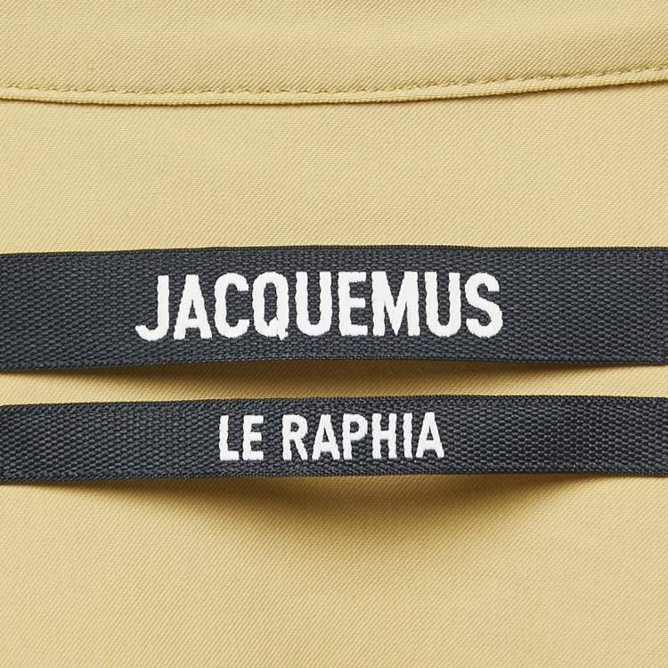 Pre Owned Jacquemus Green Cotton Blend Draped Le Raphia Shirt Dress S