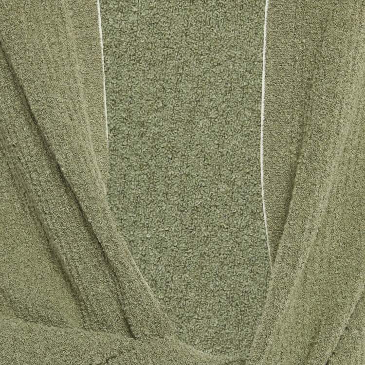 Pre Owned Jacquemus Light Khaki Cotton Blend Plunge Neck Le Gilet Noué Cardigan M
