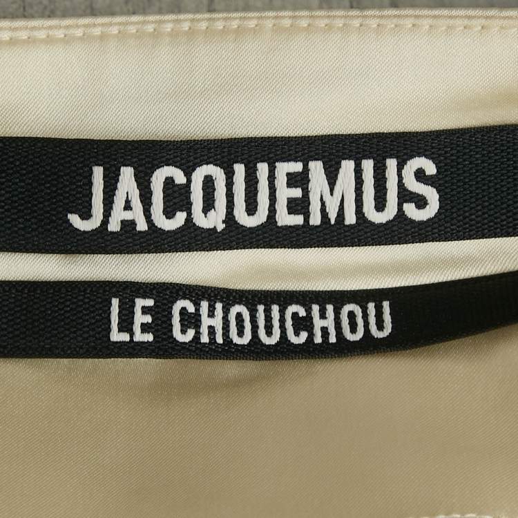 Pre Owned Jacquemus Cream Satin Asymmetrical Hem Saudade Slip Dress L